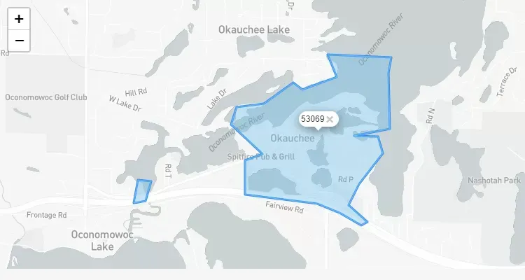 Código Postal WISCONSIN city OKAUCHEE - zip code Estados Unidos USA