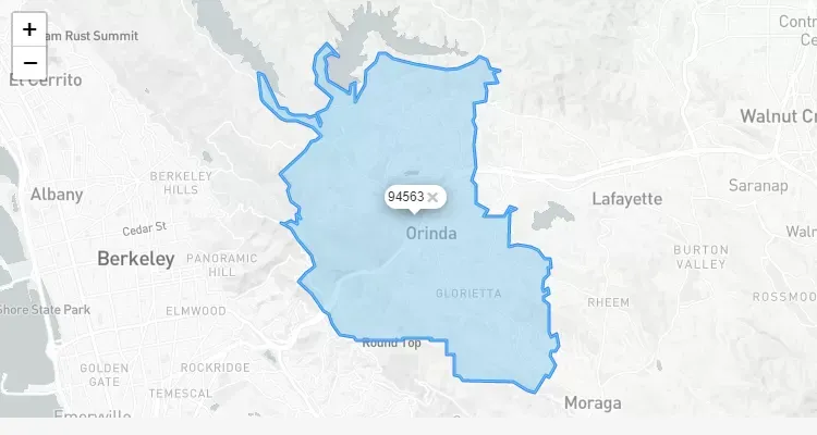 Código Postal CALIFORNIA city ORINDA - zip code Estados Unidos USA