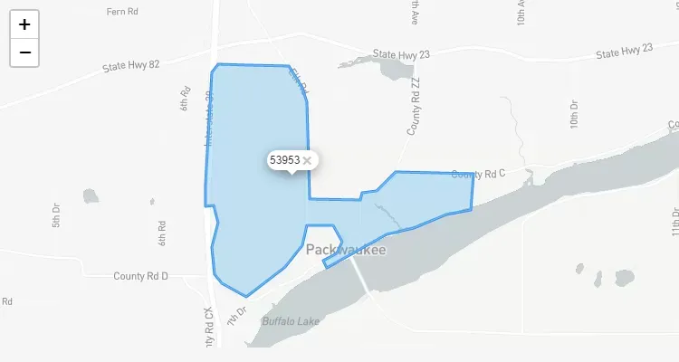 Código Postal WISCONSIN city PACKWAUKEE - zip code Estados Unidos USA
