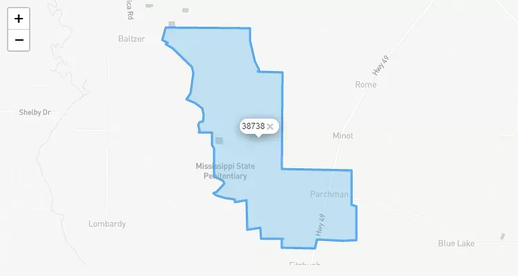 Código Postal MISSISSIPPI city PARCHMAN - zip code Estados Unidos USA