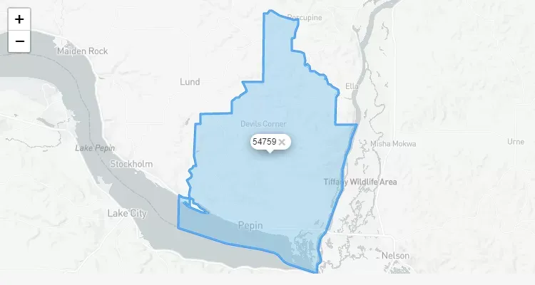 Código Postal WISCONSIN city PEPIN - zip code Estados Unidos USA