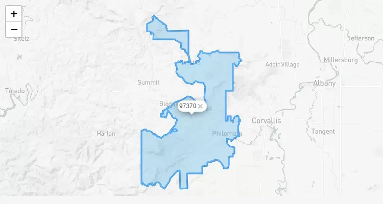 Código Postal OREGON city PHILOMATH - zip code Estados Unidos USA