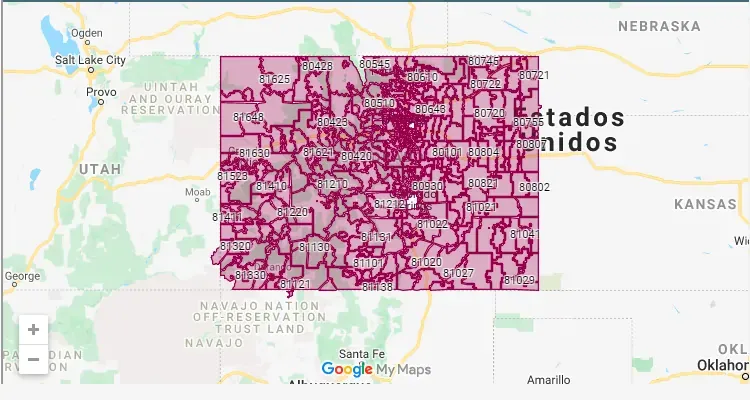 Código Postal CALIFORNIA city PIEDRA - zip code Estados Unidos USA