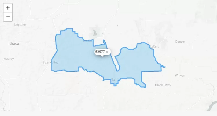 Código Postal WISCONSIN city PLAIN - zip code Estados Unidos USA