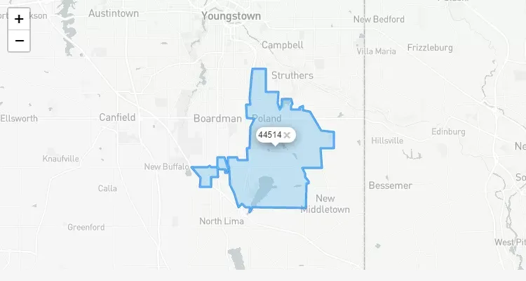 Código Postal OHIO city YOUNGSTOWN - zip code Estados Unidos USA