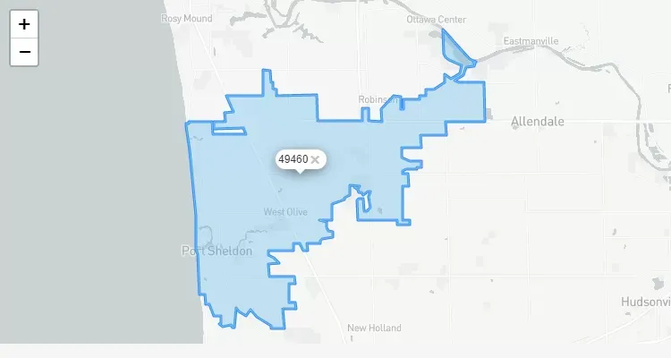 Código Postal MICHIGAN city PORT-SHELDON - zip code Estados Unidos USA