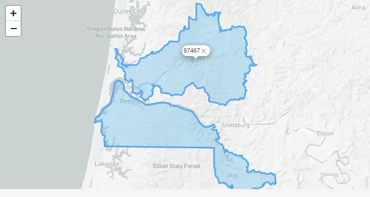 Código Postal OREGON city REEDSPORT - zip code Estados Unidos USA