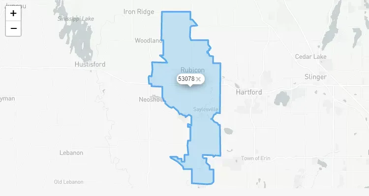 Código Postal WISCONSIN city RUBICON - zip code Estados Unidos USA