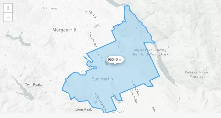 Código Postal CALIFORNIA city SAN-MARTIN - zip code Estados Unidos USA