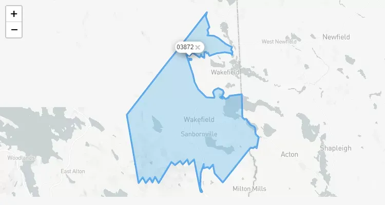Código Postal NEW-HAMPSHIRE city SANBORNVILLE - zip code Estados Unidos USA