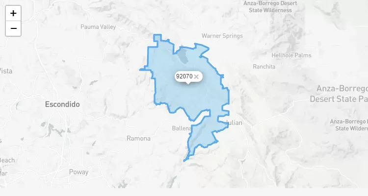 Código Postal CALIFORNIA city SANTA-YSABEL - zip code Estados Unidos USA