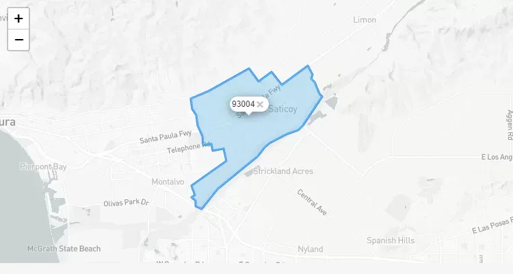 Código Postal CALIFORNIA city SATICOY - zip code Estados Unidos USA