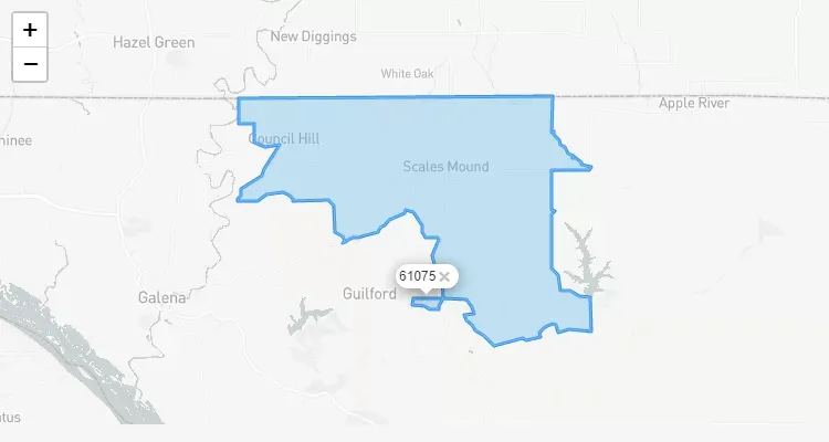 Código Postal ILLINOIS city SCALES-MOUND - zip code Estados Unidos USA