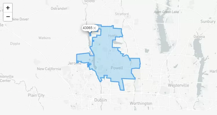 Código Postal OHIO city SHAWNEE-HILLS - zip code Estados Unidos USA