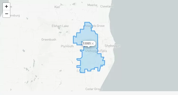 Código Postal WISCONSIN city SHEBOYGAN-FLS - zip code Estados Unidos USA