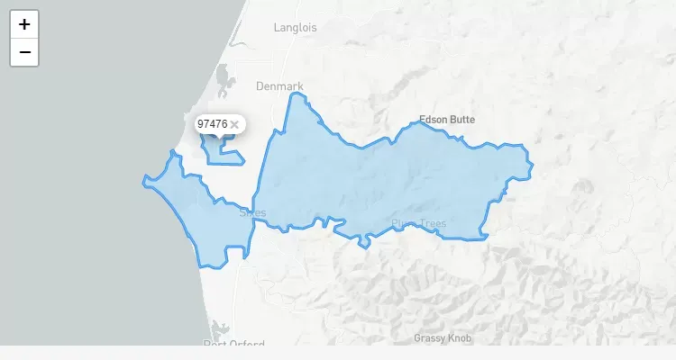 Código Postal OREGON city SIXES - zip code Estados Unidos USA