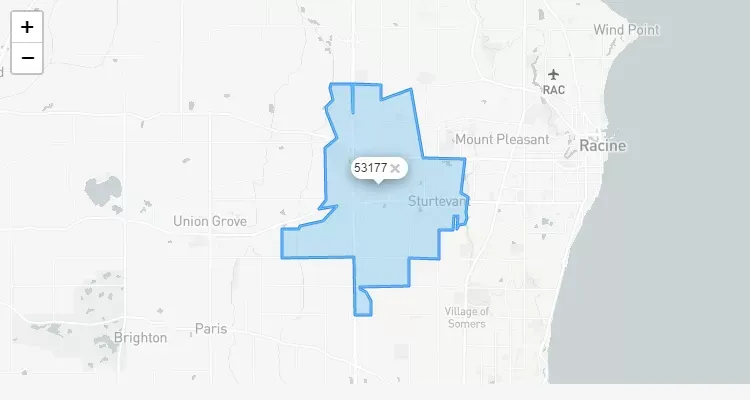 Código Postal WISCONSIN city STURTEVANT - zip code Estados Unidos USA