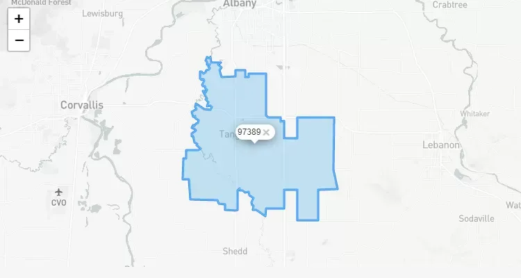 Código Postal OREGON city TANGENT - zip code Estados Unidos USA