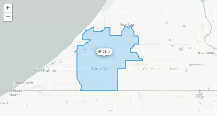 Código Postal MICHIGAN city THREE-OAKS - zip code Estados Unidos USA