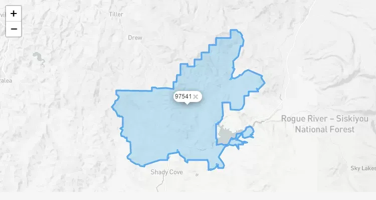 Código Postal OREGON city TRAIL - zip code Estados Unidos USA