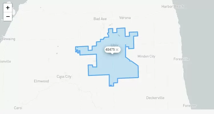 Código Postal MICHIGAN city UBLY - zip code Estados Unidos USA