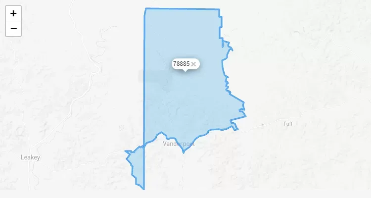 Código Postal TEXAS city VANDERPOOL - zip code Estados Unidos USA