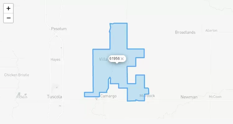 Código Postal ILLINOIS city VILLA-GROVE - zip code Estados Unidos USA