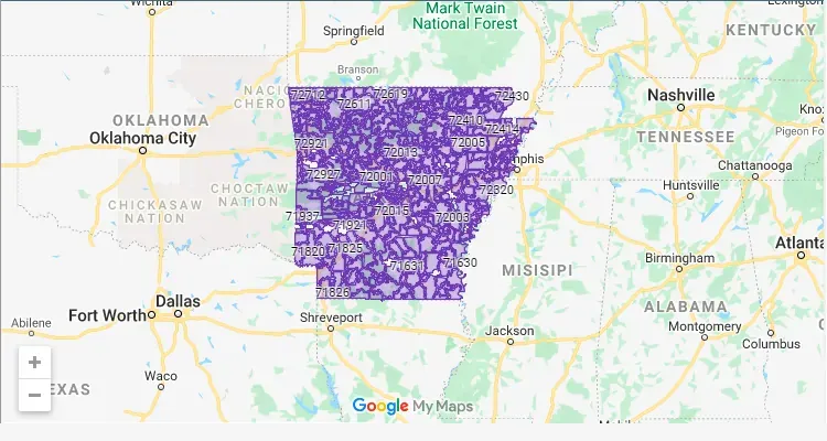 Código Postal ARKANSAS city WALNUT-RIDGE - zip code Estados Unidos USA