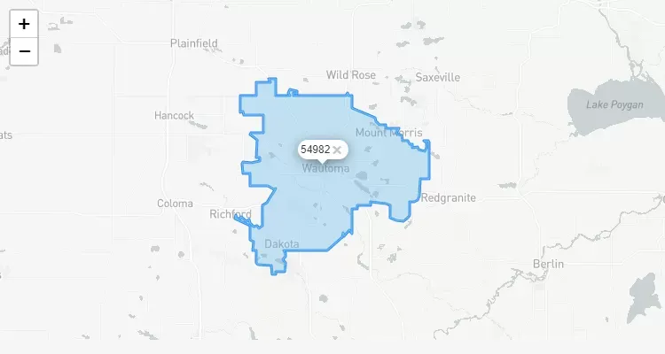 Código Postal WISCONSIN city WAUTOMA - zip code Estados Unidos USA