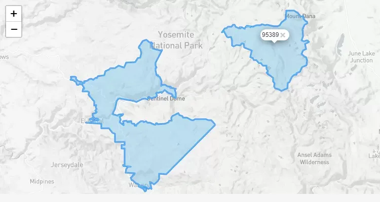 Código Postal CALIFORNIA city WAWONA - zip code Estados Unidos USA