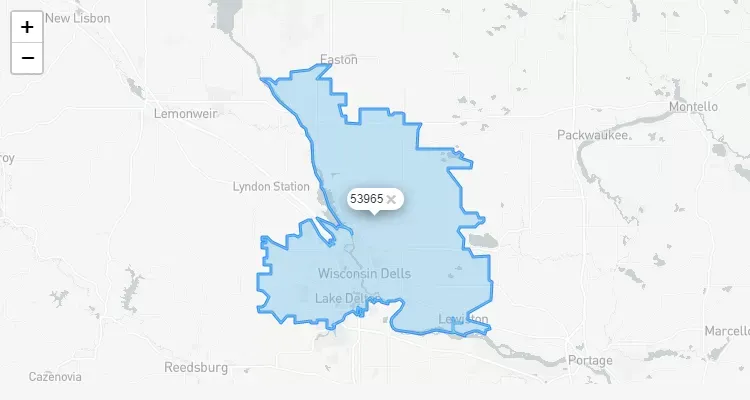 Código Postal WISCONSIN city WISCONSIN-DELLS - zip code Estados Unidos USA