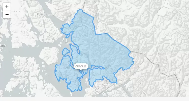 Código Postal ALASKA city WRANGELL - zip code Estados Unidos USA